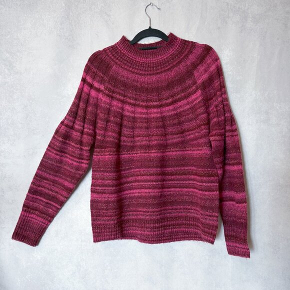 Knox Rose Women's Holiday Pullover Sweater Pink Red Size L - Picture 2 of 8